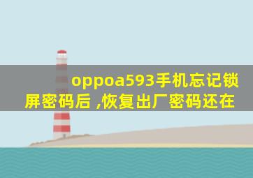 oppoa593手机忘记锁屏密码后 ,恢复出厂密码还在